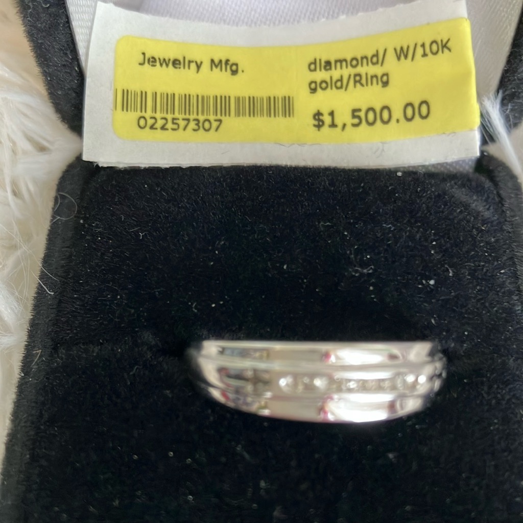 Brand New Gentlemens 10 Karat White Gold Band